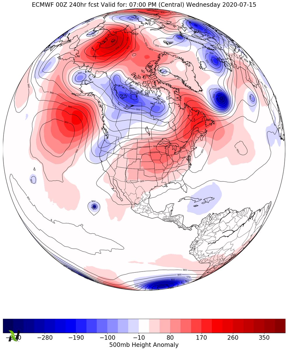 snodgrss's tweet photo. Ag Forecast July 6, 2020

https://t.co/qW21v46qWN 

Impacts of Northward Retreat of the Jet Stream
La Nina / MJO / SOI / Siberia
Regional Drought Analysis
Coastal Low TX to Carolinas
Weak Front Increases Storm Chances for Cornbelt
100s Return to South Central Plains
Tropics https://t.co/07gudN8Hny