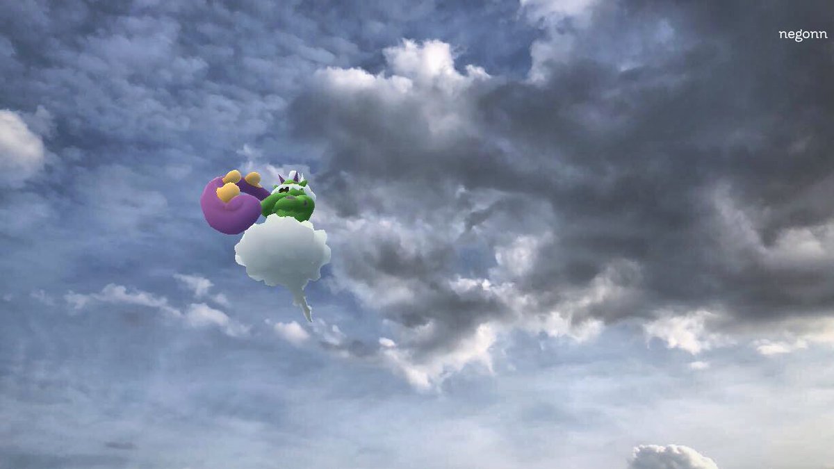 negon_official's tweet photo. 風神さまが雨雲を引き連れ、現れた😫

#ポケモンGO #PokémonGO #PokemonGOARplus #PokemonGOAR #ポケモンAR写真 #GOsnapshot #Tornadus #トルネロス https://t.co/Q9BVuxDXo7