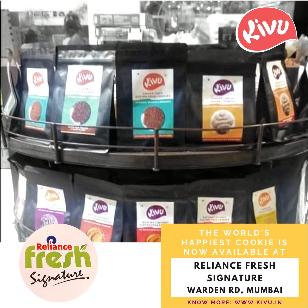 kivu_in's tweet photo. #StoreAlert: We are now available at Reliance Fresh Signature, Warden Road, Mumbai.
Go fulfill your carvings for the world's only Sunbaked Gluten free &amp; Vegan Cookies.
#vegan #glutenfree #kivu #gratitude #happinessis #sunbaked #happycookies #handcrafted #vocalforlocal #mumbai https://t.co/uvZPfGLh6U