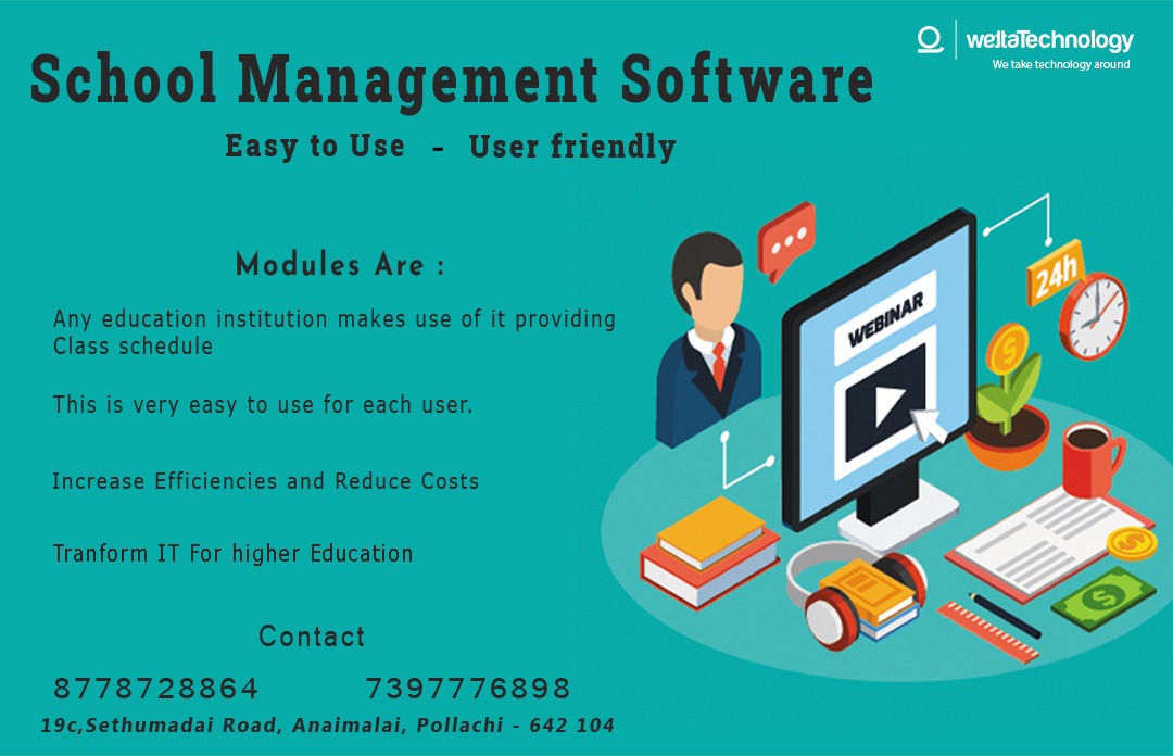 WettaTechnology's tweet image. The School Management System is used to manage the school information,teacher details,student details and their parents details also. 

Contact         : 87787 28864 (or) 73977 76898
Our Website : wettatech.com