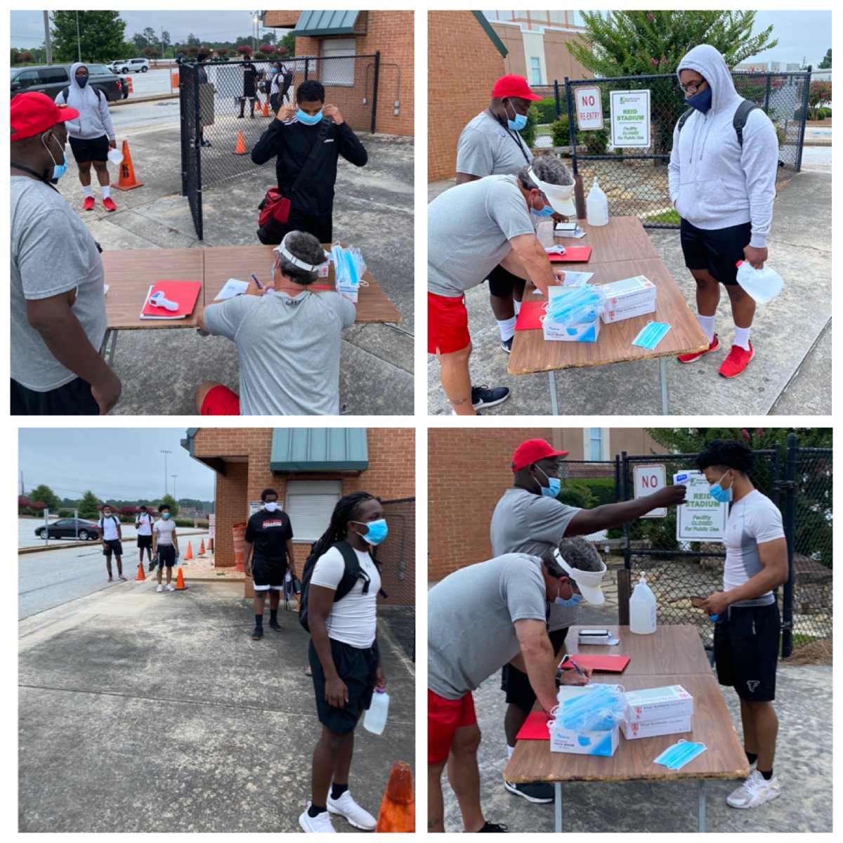 RCHSBulldogs's tweet image. First group being screened for workouts this morning!!!