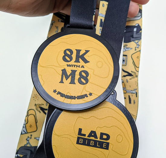 ladbible's tweet photo. Get your hands on a medal like this for you and a mate🏅. This is your last chance to complete our #8KM8 challenge. 
Sign up here: https://t.co/8WfpnRONuw 
In support of @samaritans https://t.co/Mikwayd6w4