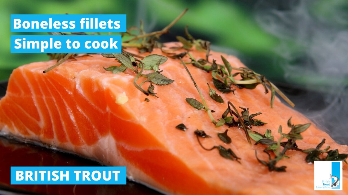 british_trout's tweet photo. If you are nervous about cooking fish then British trout fillets and portions are a great choice. They are very easy to handle, have no bones, and you can pan fry them in seconds. Since they are an oily fish they are very forgiving to cook. #ShoutOutForBritishTrout #FishTips https://t.co/F7dujuUr8K