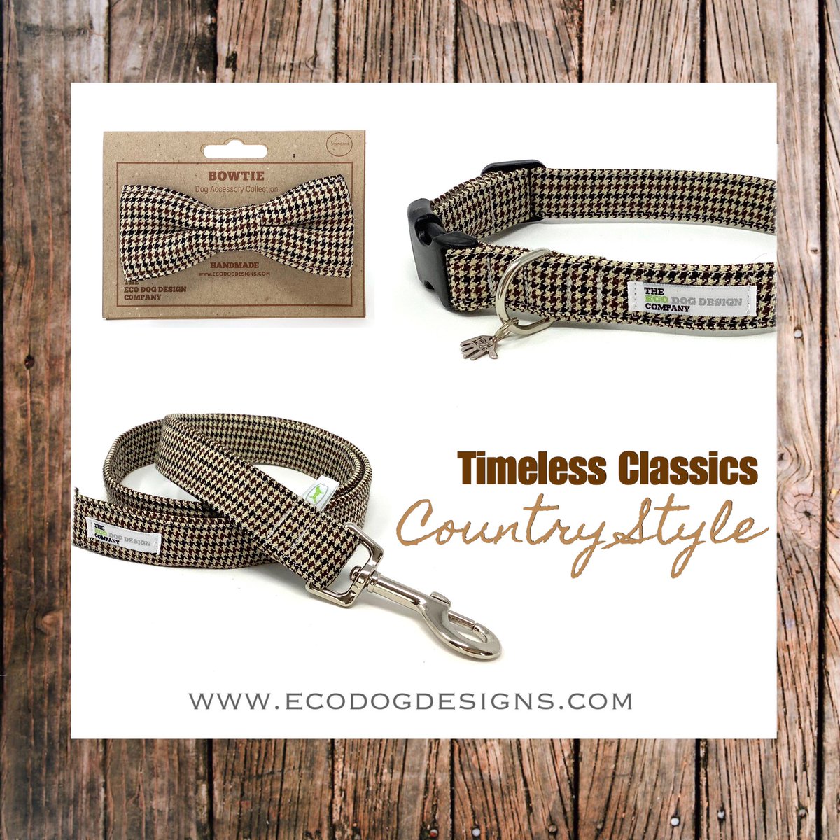 Ecodogdesigns's tweet photo. Classically Stylish?... these Collars, Leads and Bow Ties will certainly make your Dog look Smart as a Dart! #countrystyle #tweedcollars #houndstoothcollars #walkingthedog #countrydogs #dogslife #dogsinthecountry #stylishdogcollars #timelesscollars #ilovemydog #thedogswardrobe https://t.co/itoftUpz2E