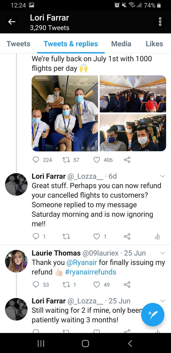 _Lozza__'s tweet photo. @Ryanair 20 March I've been waiting, firstly due to your refunds system that did not work... tried to contact you a few times... I'm only annoyed because you've said that all March's cancellations have been refunded &amp; others are receiving thiers before me for cancellation in May! https://t.co/d7n9QFG7xI