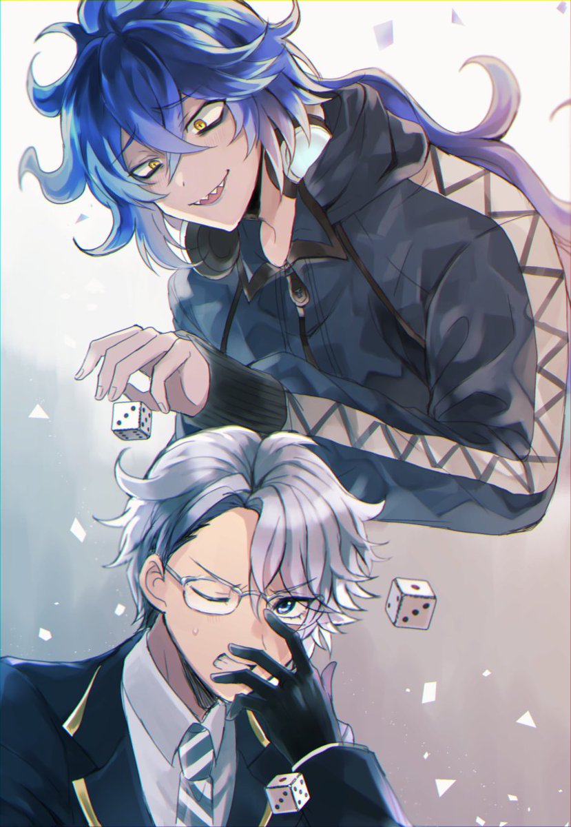 別垢にあげてたツイステの絵(ボドゲ部・イデア君・4章後スカラビア) 