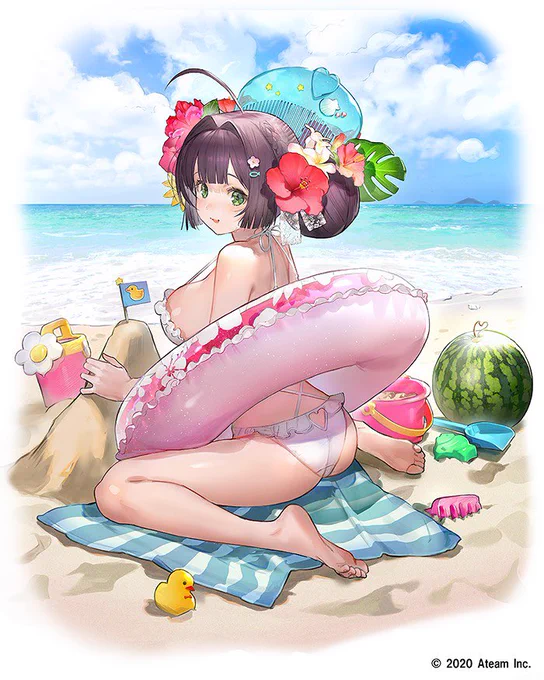 株式会社エイチーム様の三国大戦スマッシュ!(@sangokusmash )にて、「クシナダヒメ」水着ver.を描かせて頂きました〜???ゲーム内でぴょんぴょこ動かして貰ったので是非是非お手にとって一緒に夏を楽しんで下さい! 