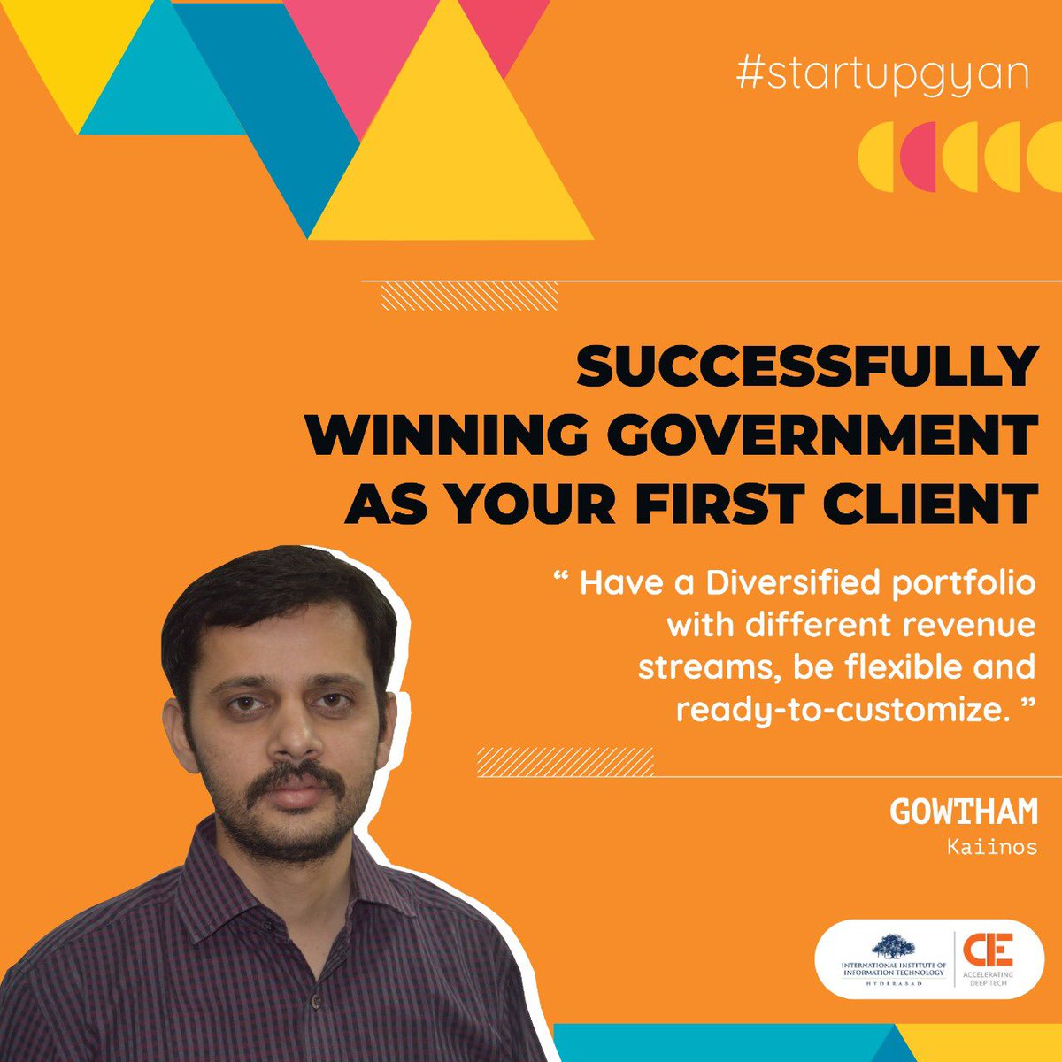 cieatiiithyd's tweet photo. Would you like to know more?
Watch the full exclusive interview here:

https://t.co/GHKyTjrt5r

Look for tips, bytes and anecdotes for Deeptech startups at: https://t.co/PvupP2O2Gq

#startupgyan #CIE #IIITHyd https://t.co/HMhM42l10O