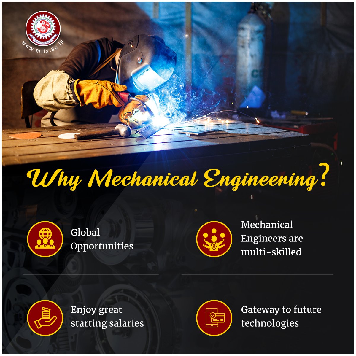 MITS_College's tweet photo. A career in Mechanical Engineering allows you to build a better future for you and for the world.
For course details, please visit- https://t.co/nf1ESAbsUK
#CoursesAtMITS #MITSCampus #UGCAutonomous #EngineeringCollege #AndhraPradesh https://t.co/BWfFE3U0w9