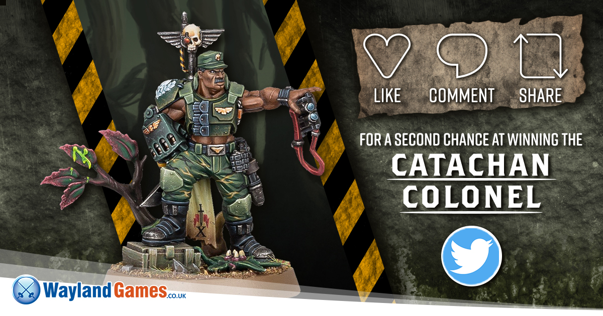 Didn't get the chance to get your hands on the Limited Edition Catachan Colonel model? You are in luck! For the chance to win*, all you have to do is LIKE, COMMENT and SHARE.

Winner will be announced here, so be sure to keep your eyes peeled.

Good luck, and happy wargaming!