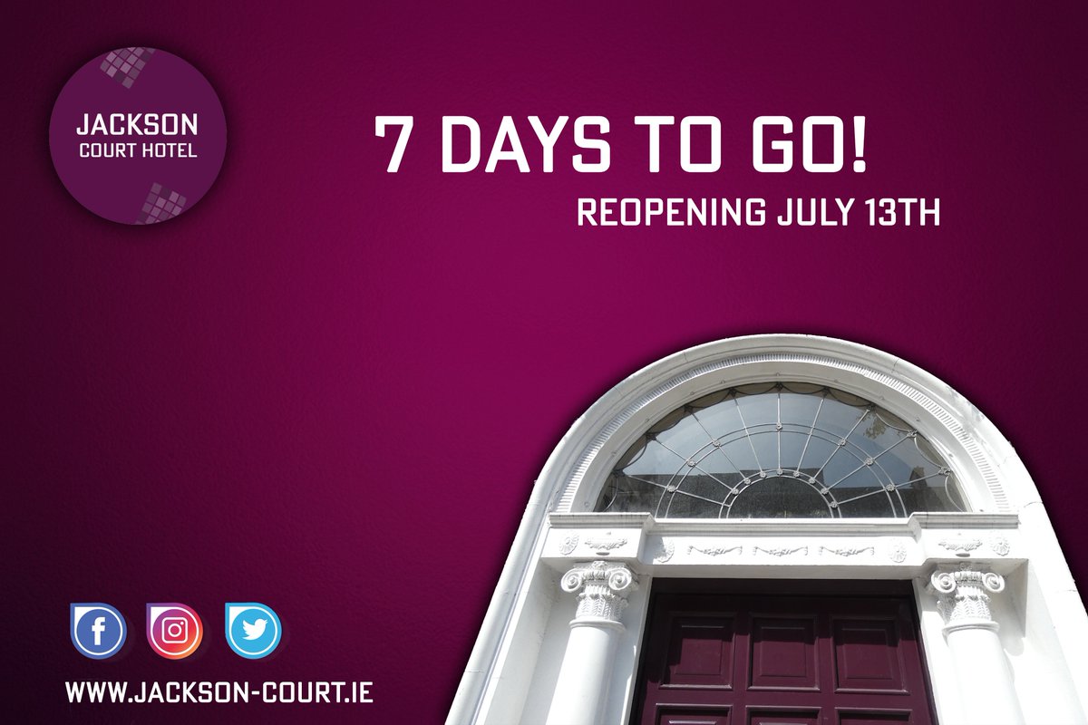 JacksonCourtDub's tweet photo. One week to go until we reopen out beautiful Georgian doors again! 🤩 We can't wait to welcome you all back. https://t.co/yjFPCqIi82