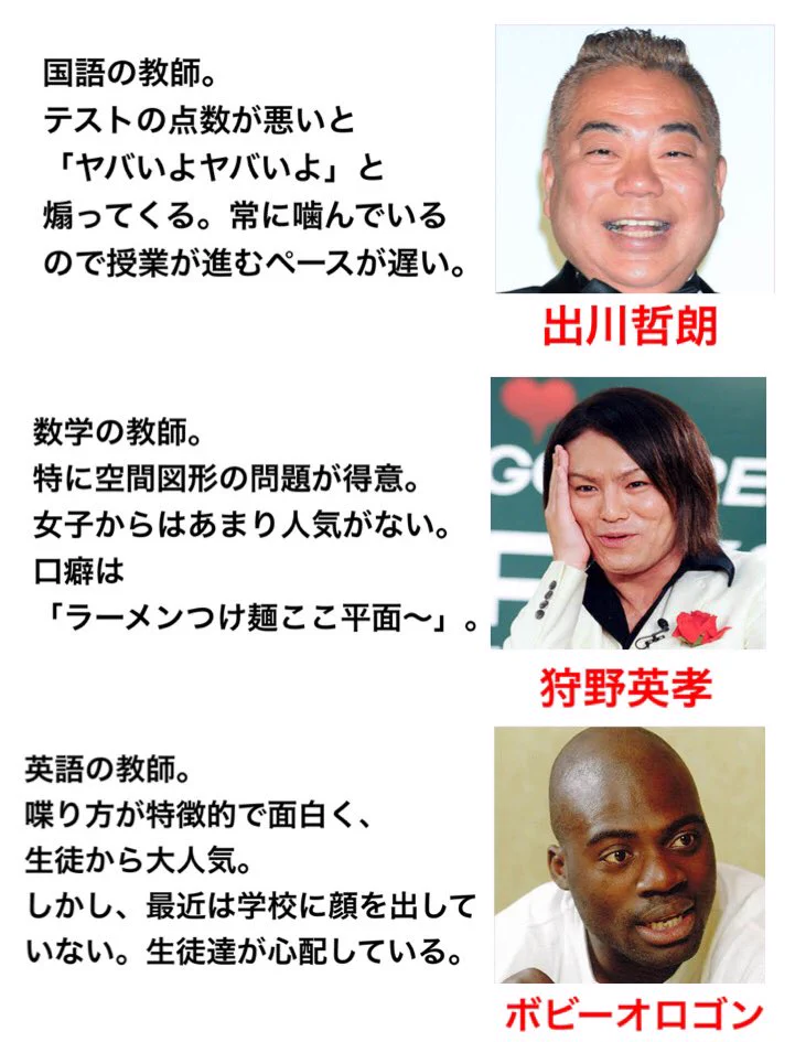 学校に行くのが楽しみになる？もし有名人が教師だったらwww