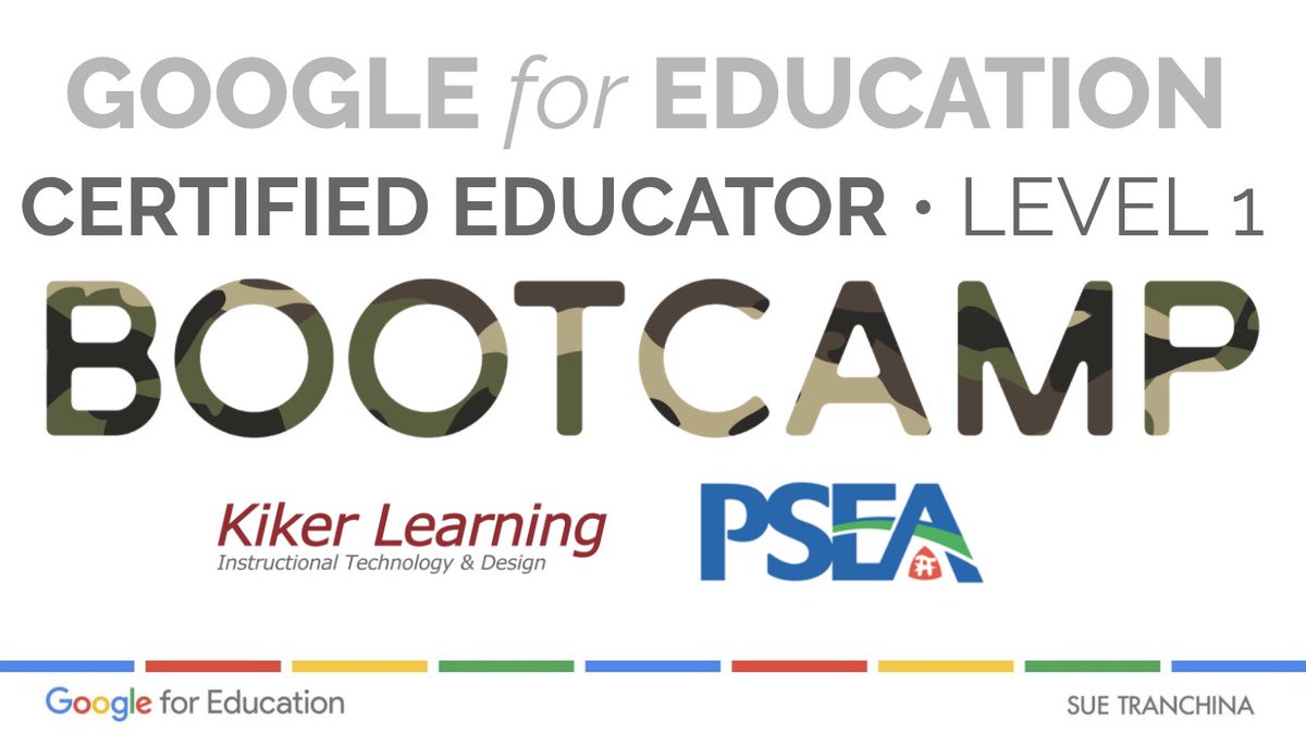 SueTranchina's tweet photo. Very excited for DAY 1 of our @PSEA @GoogleForEdu #KikerLearning Certified Educator (Level 1) Bootcamp today!
#GoogleEdu #GoogleBootcamp @rkiker https://t.co/C660Lus549