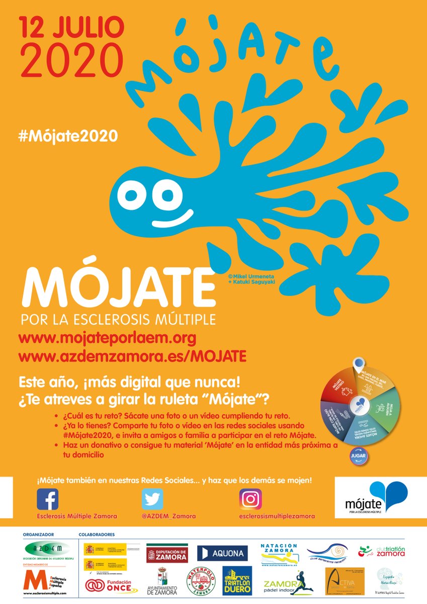 AZDEM_Zamora's tweet photo. Sus ganas de mojarse por la #EsclerosisMúltiple son las mismas o más
🔜 1️⃣2️⃣ de julio #Mójate2020 💦🌊
@AytoZamora @dipuzamora @Fundacion_ONCE @InfoAquona @NatacionZamora @CDBenaventeNat @waterpolozamora @TriDuero @triatlonzamora #ActivaPilates @zamorapadel #LogopediaMarianAlonso https://t.co/axMpEWST8a