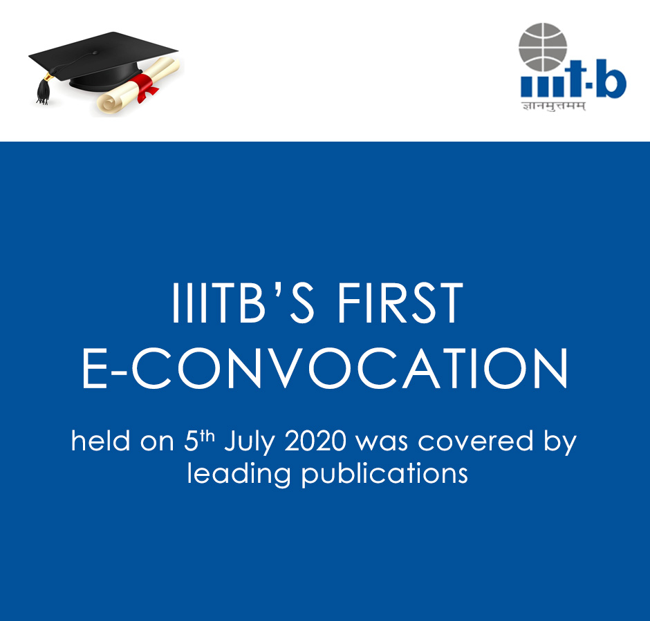 IIITB_official's tweet photo. IIITB's First E-Convocation held on 5th July 2020 was covered by leading publications.

For more details:
https://t.co/htCg4uCL5A

#IIITB #IIITBangalore #IIITBConvocation https://t.co/7qKslFq2ve