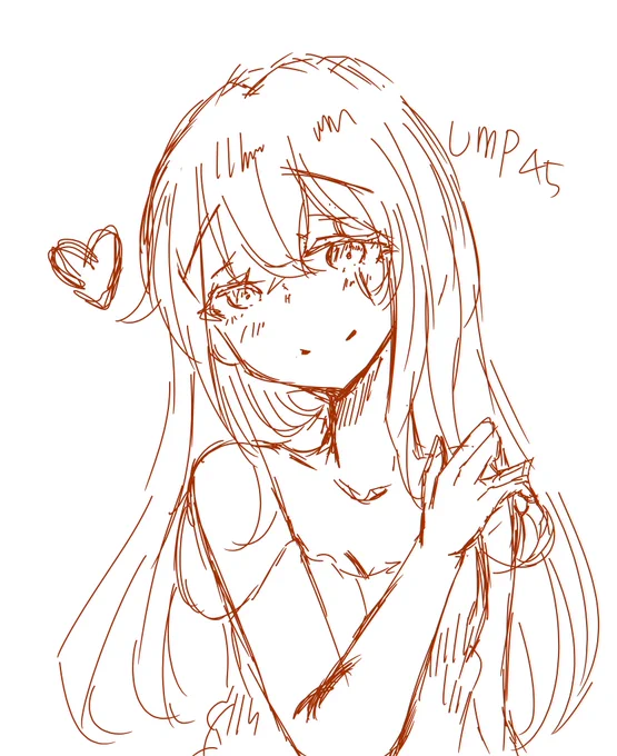 ump45 낙서 이제 슬슬 폰 반납이네요 내일봐요~☆