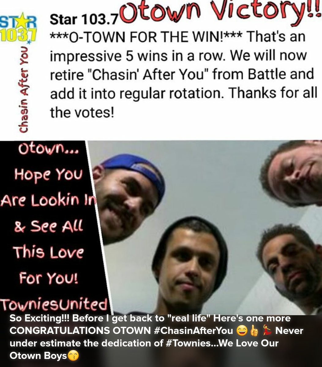 EMEmaniacs's tweet image. #Memories of that time 5 years ago when we #Townies voted #ChasinAfterYou into regular radio rotation by pounding the ohone lines Five Days In A Row!!! @otownofficial #Otown #OTWN #NewMusic #Love #MyHappyPlace #MyHeart #MyBoys #LoveThemAll #TooMuch #MusicMonday