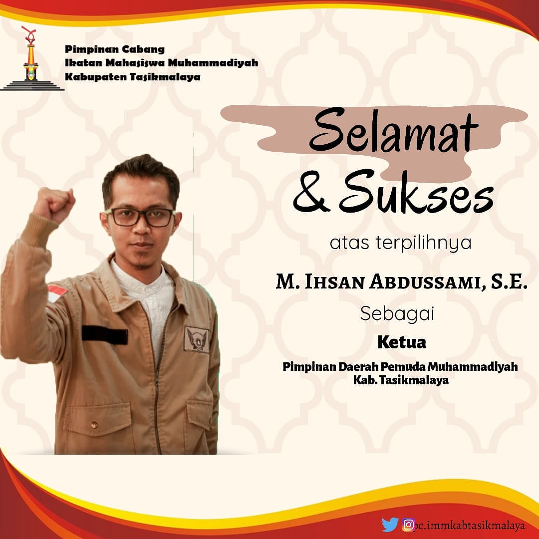pcimmkabtasikm's tweet photo. Selamat atas terpilihnya Rakanda @M_Ihsan_A sebagai Ketua Pimpinan Daerah Pemuda Muhammadiyah Kabupaten Tasikmalaya.
@PPPemudaMu
@majalahSM
@muhammadiyah
#immawan #immawati #imm #immjaya #immtasik #pemuda #pemudamuhammadiyah https://t.co/i4Jf0aZW8c