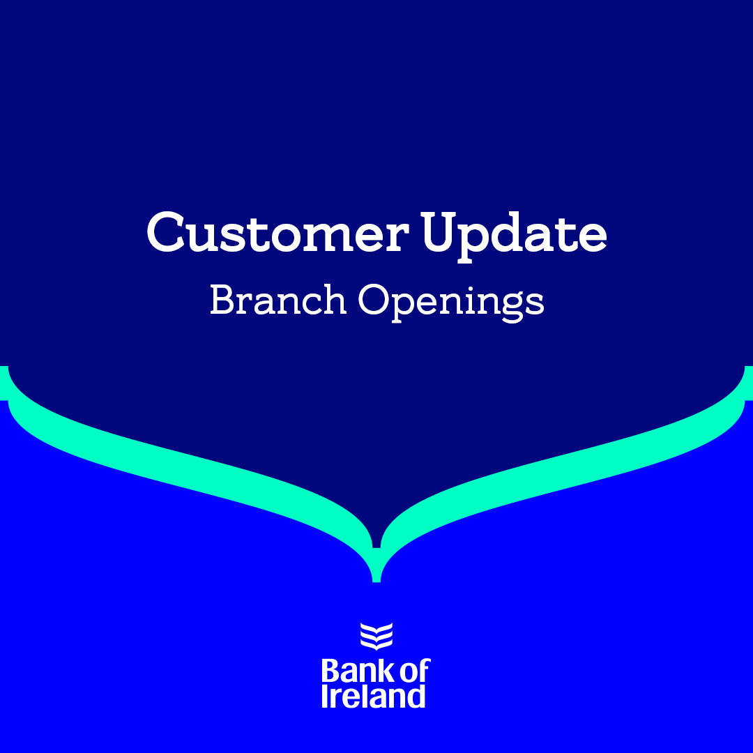 BankofIrelandUK's tweet photo. Our branches in Northern Ireland are now open Monday to Friday 10am - 4pm.

Please be aware that all branches will be closed for lunch between 12.30pm &amp; 1.30pm. https://t.co/KjZsHoWEHf