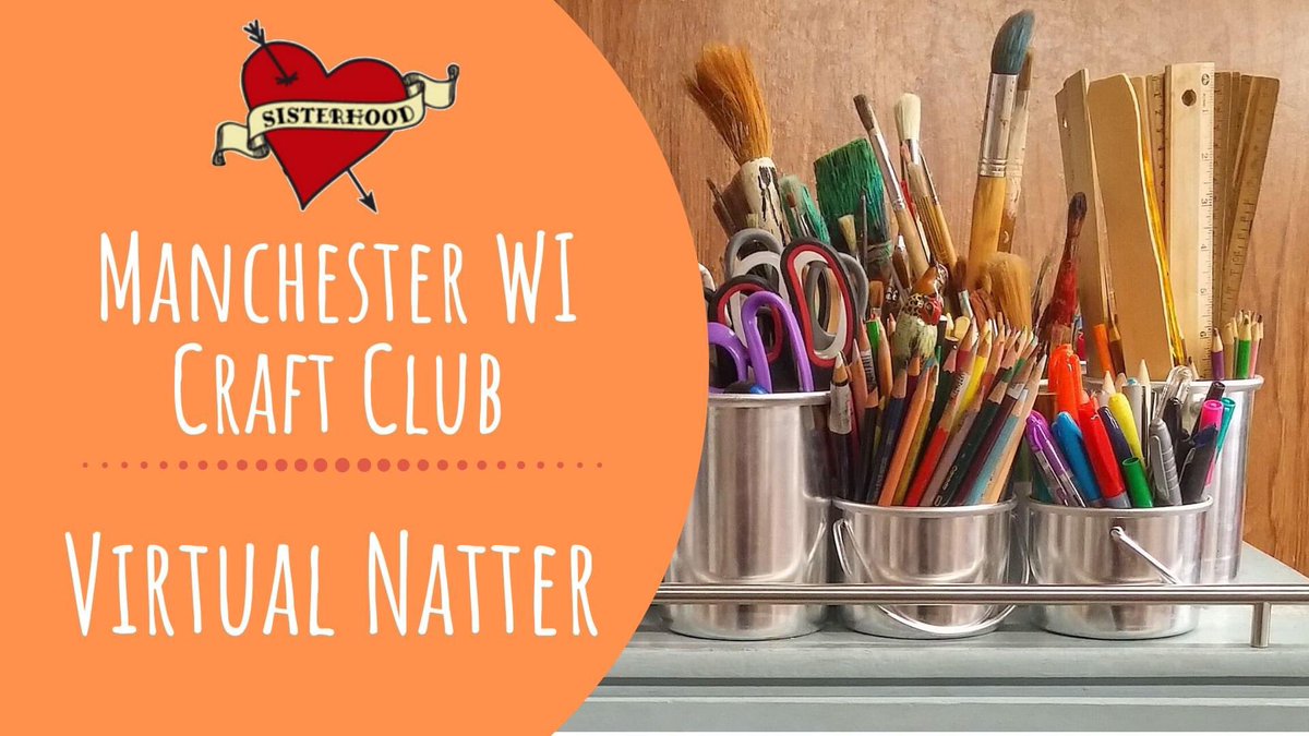 ManchesterWI's tweet photo. Fancy a craft and natter this eve? Sign up online to join craft club at 6pm and make progress on your latest project while chatting! #myvirtualwi #womensinstitute #craftclub #manchesterwi https://t.co/UZa2xKVrH4