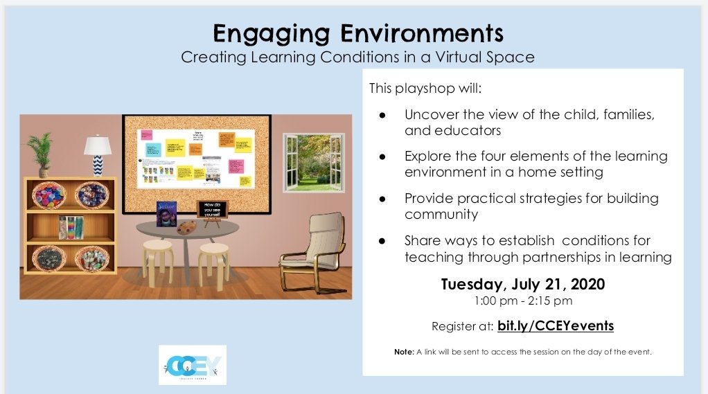 CoachesCornerEY's tweet photo. Have you signed up for a Virtual Playshop yet? There are so many opportunities to play and learn together this month! Spaces are limited so secure your spot. Register at https://t.co/71Sp2XC9hL @a_thompsonclass @booklamations https://t.co/esq8xmR5oH