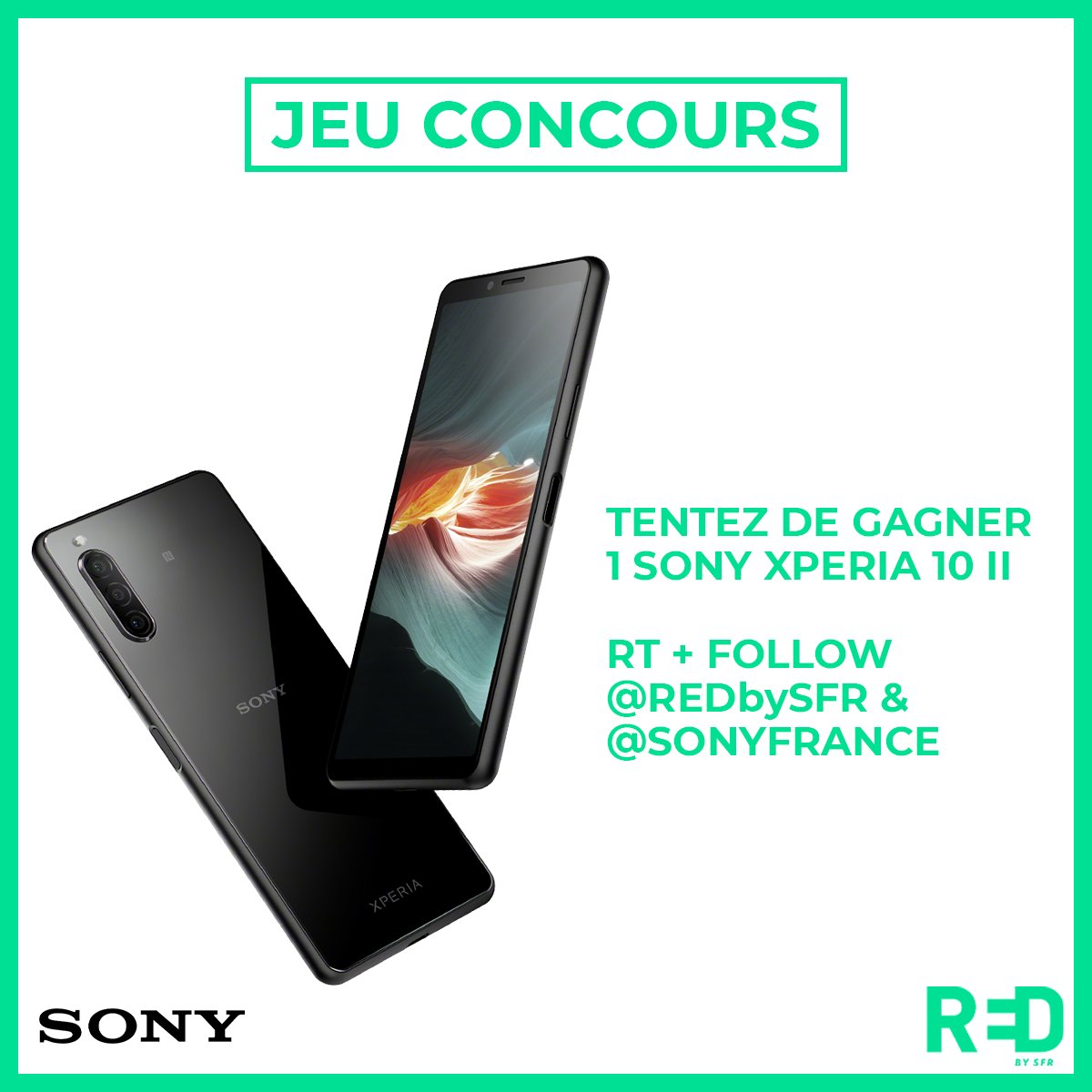 REDbySFR's tweet photo. [#Concours] Sony est de retour !

Pour tenter de gagner un #SonyXperia10II, RT + Follow @REDbySFR et @SonyFrance !

Fin du jeu et tirage au sort le 13/07 à 14h ! https://t.co/onDrrTq07T