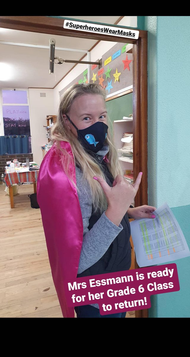 TableViewPS's tweet photo. Our teachers are so excited to teach again! #SuperheroesWearMasks #BackToSchoolSA https://t.co/SQnDPtrXBR