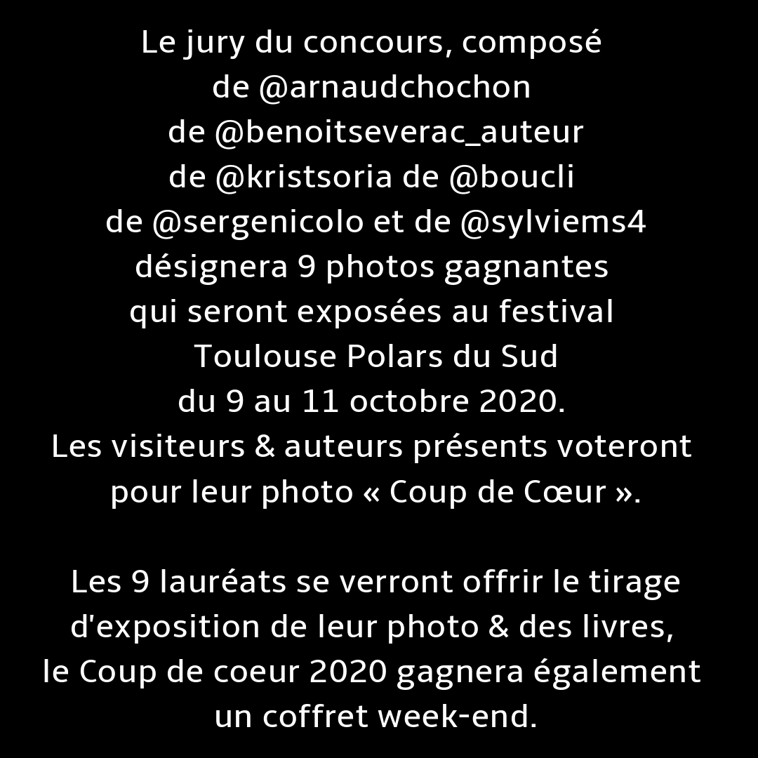TlsePolarsduSud's tweet image. Grand concours #photo sur Instagram à l'occasion de notre 12e festival. Son thème : LA PEUR
Tag obligatoire #toulousepolarsdusud2020
Pour en savoir plus, RDV sur Instagram @toulouse_polars_du_sud &amp;amp; sur toulouse.polars.du.sud.com
#polar #TPS2020 #toulousepolarsdusud #concoursphoto