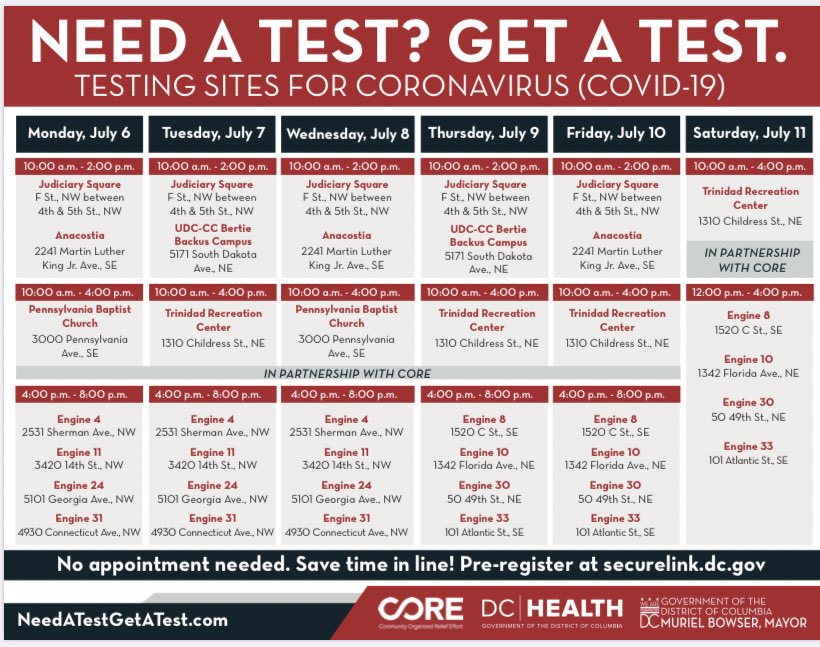 MurielBowser's tweet photo. Need a test? Get a test this week https://t.co/VdSRx1WMf9 https://t.co/NmAryrWv1D