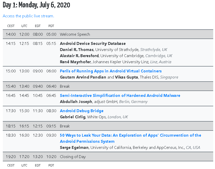 LukasStefanko's tweet photo. [Virtual] Android Security Symposium 2020 starts now

Program: https://t.co/HqQeVNVtnS
Live stream: https://t.co/eyZzAbnk2A
#AndroidSecuritySymposium https://t.co/LDtALEZm3x
