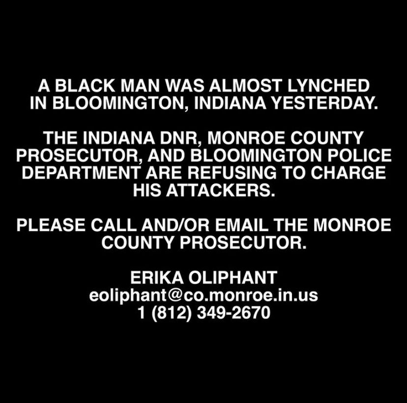 These racists assaulted and attempted to lynch Vauhxx Rush, a black man, in Bloomington, Indiana.