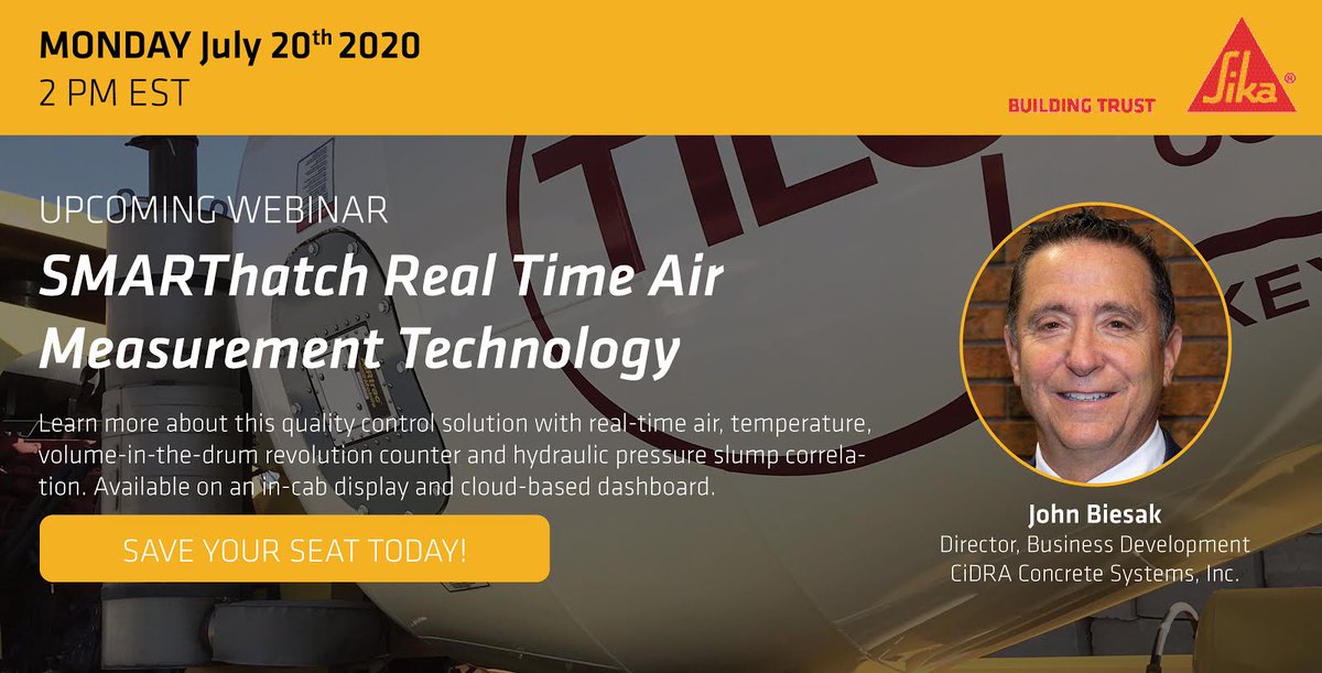 SMARThatchGuy's tweet photo. Join me on 7/20 at 2pm EST for an in depth discussion on our game-changing #SMARThatch solution! #concrete #architects #DOT #engineers #admix #QualityControl
@Sika @Sika_USA
Register here: https://t.co/QDuPrfVug4 https://t.co/5Y7nhsKDJ2