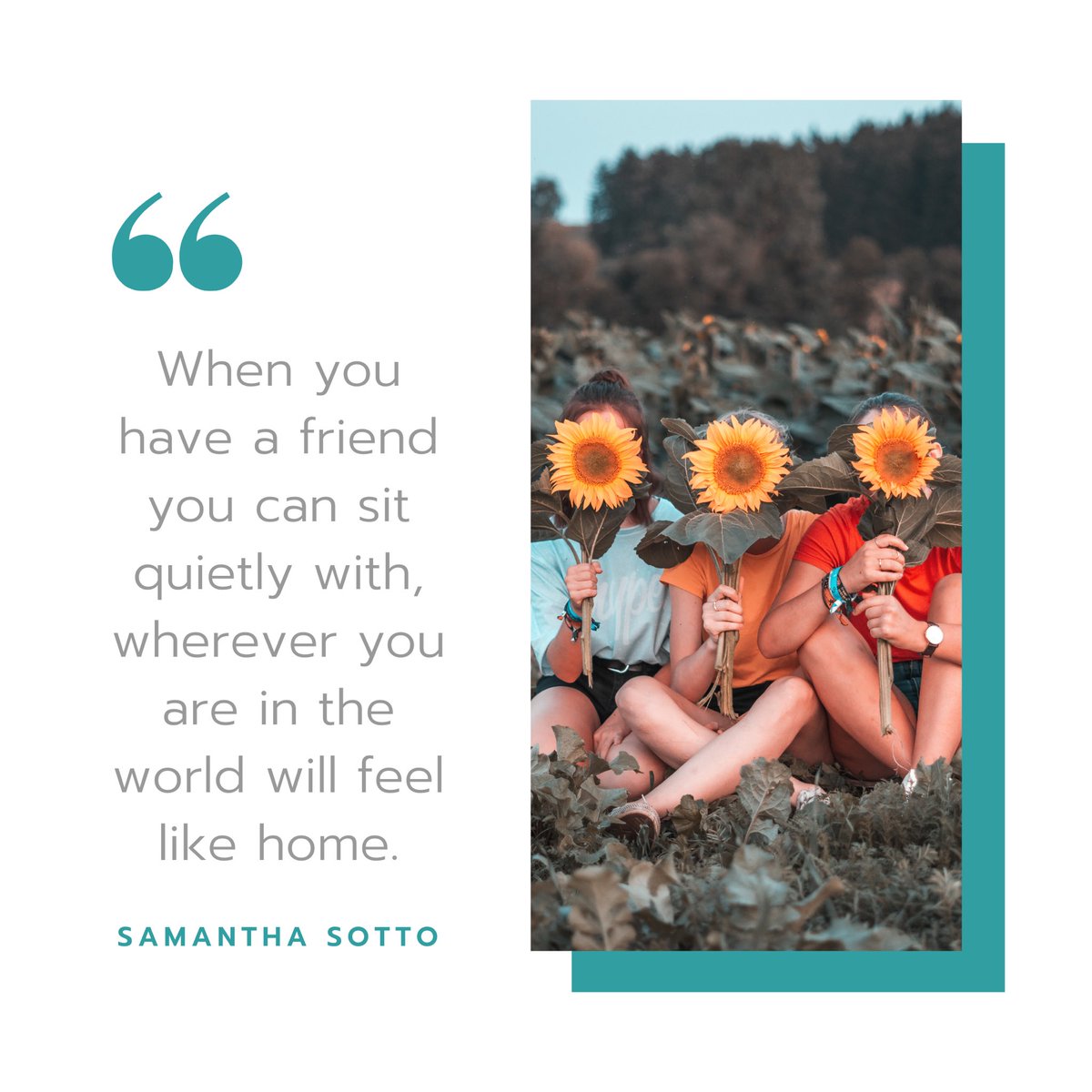 _pensievely's tweet photo. When you have a friend you can sit quietly with, wherever you are in the world will feel like home. #samanthasotto #thebeginningofalways https://t.co/pYQaT6GLKZ https://t.co/NVniVf8xp8
