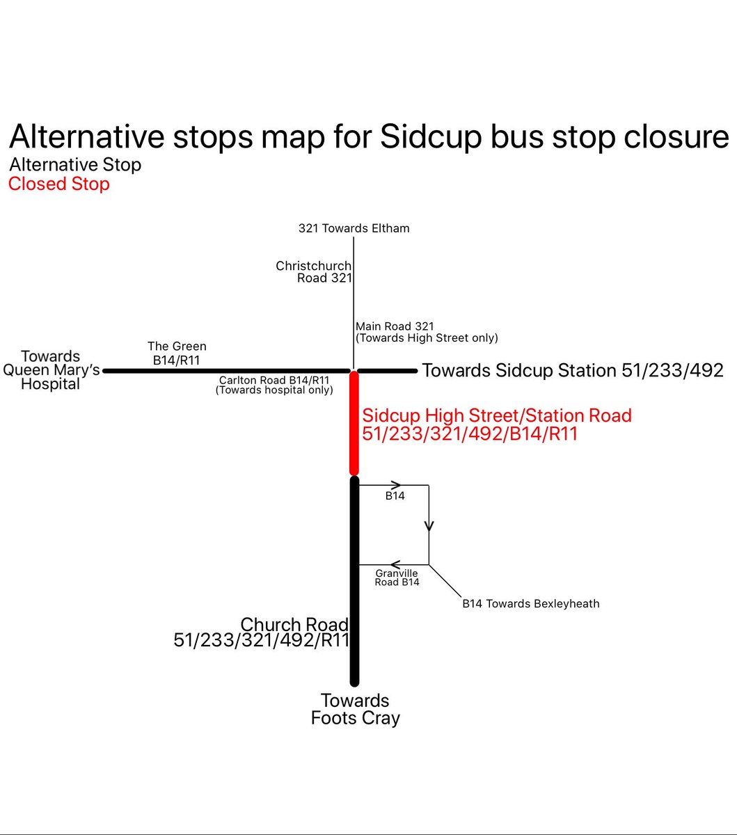 TransportLDN's tweet photo. #LTinfo

A #Sidcup High Street alternative stops map can be found below. 

^Max https://t.co/xT9rF6EITl