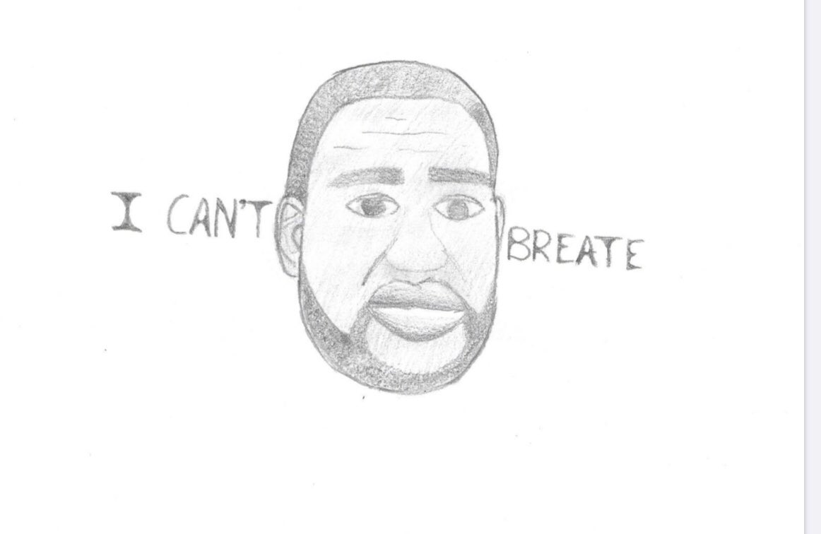 I am so impressed with the maturity of our year 9 students when articulating their thoughts on injustices many communities face today. Emily (9R) has created this excellent drawing of George Floyd @Year9TKAS <a href="/RichRuns/">Richard Bailey</a>