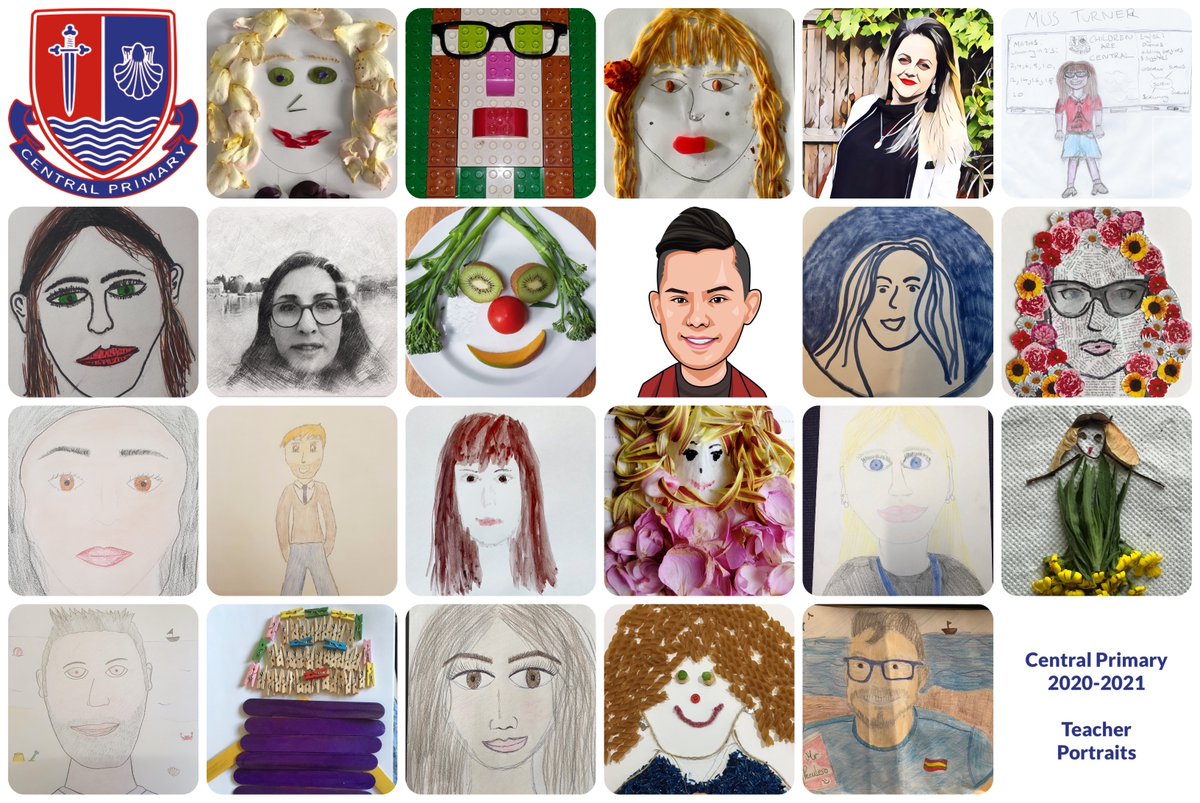 Centralprimary's tweet image. This week we have asked all of you to create a self-portrait! Our teachers have already done them! Can you find your teachers for next year? Can you name us all? Please visit our website for more information! #TransitionisCentral central.herts.sch.uk/transition