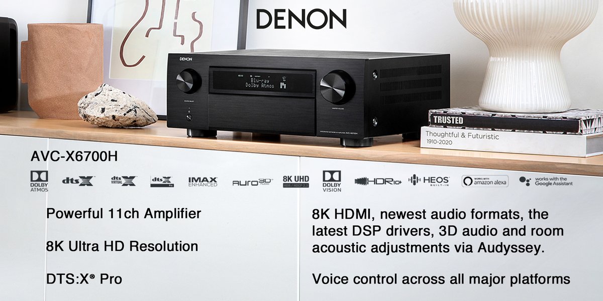 The <a href="/DenonUK/">Denon Europe</a> 8K compatible AVC-X6700H is the ideal 11.2 channel network solution. Its setup allows 13.2 channel processing &amp; 3D audio for Dolby Atmos, DTS:XPro, Auro3D &amp; IMAX Enhanced.

SRP £2,299

Pre-order now, first stock landing later this month: aweeuro.pe/AVCX6700H
