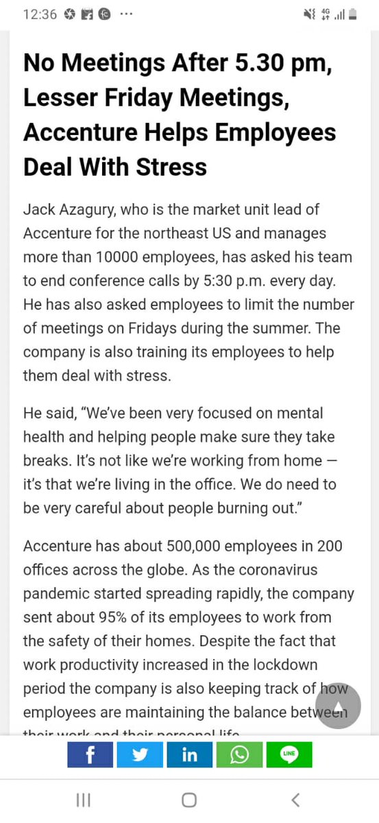 #Stress free #workfromhome rules for #Accenture: No calls after 5:30, Fewer Friday meeting...A company well deserved to be No.1. #humanresources <a href="/AccentureIndia/">Accenture India</a> <a href="/Accenture_US/">Accenture US</a>