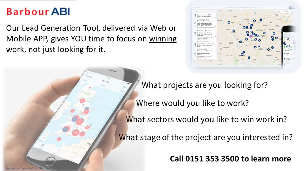 We understand that every company business is different and  our data is tailored to your specific requirements for new business.  Call 0151 353 3500 and tell us which Projects you wish to see, which sectors, what stages work best for you. Barbour-ABI.Com 
#ukconstruction