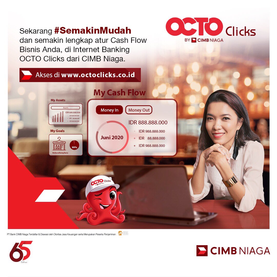 CIMBNiaga's tweet photo. Salah satu sub fitur dari Financial Check Up yang keren di OCTO Clicks adalah My Cash Flow.
Fitur ini bisa membuat setiap pengguna #SemakinMudah dalam membantu transaksi keuangan kita, baik personal maupun bisnis! Sudah coba asyiknya transaksi di OCTO Clicks belum? https://t.co/4xr03K5TmQ
