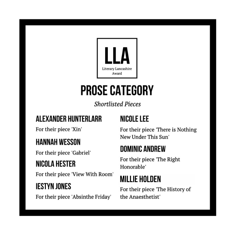 Litlancsaward's tweet photo. We are so excited to announce the winners of LLA 2020! First up, we present you the winners, runners up, and shortlisted pieces for our prose category! Congratulations everyone 👏
#LLA #writeyourfuture #LLA2020
.
*Edit due to a spelling error https://t.co/G4sL0WBHM5