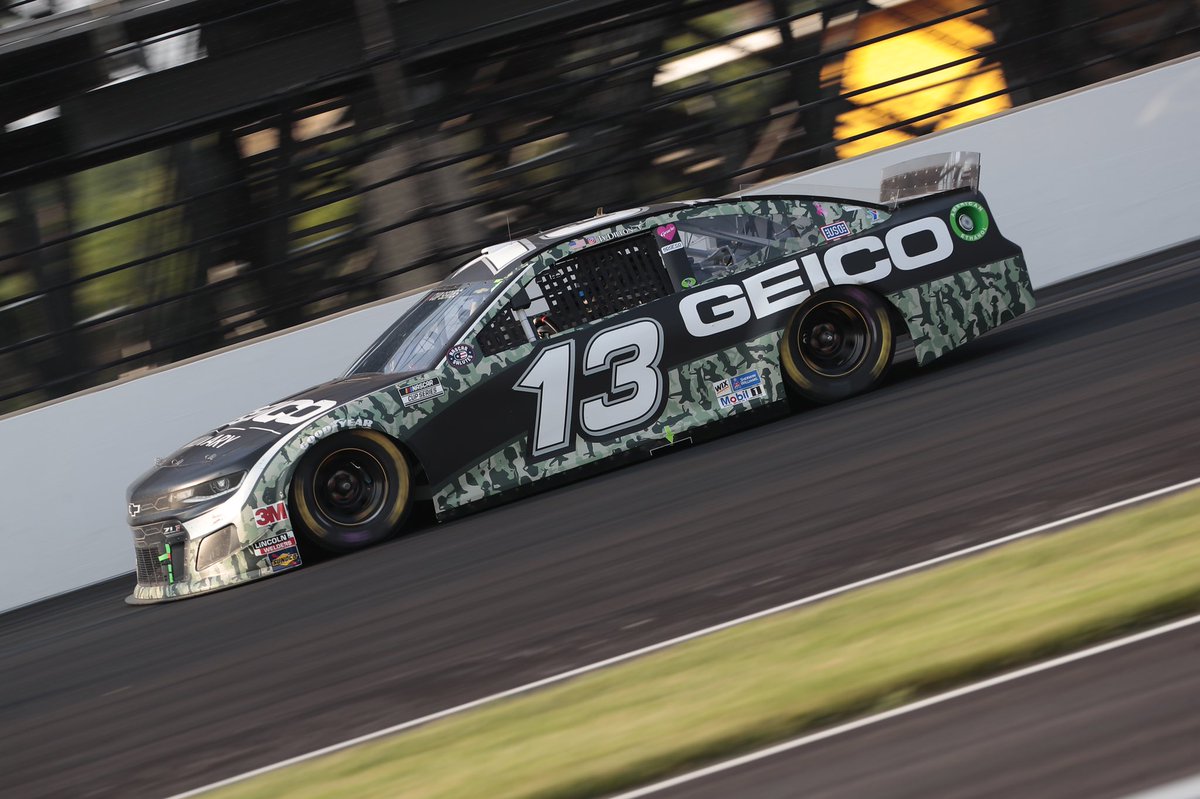 GEICORacing's tweet photo. ICMYI: @tydillon and @GermainRacing scored a 14th place finish after starting 29th in yesterday’s #Brickyard400! That GEICO Military car was lookin’🔥 on TV!🇺🇸👊🏁 #USA #NASCAR #GoTYme #BackyardBrickyard https://t.co/cDF5pvo9Ex