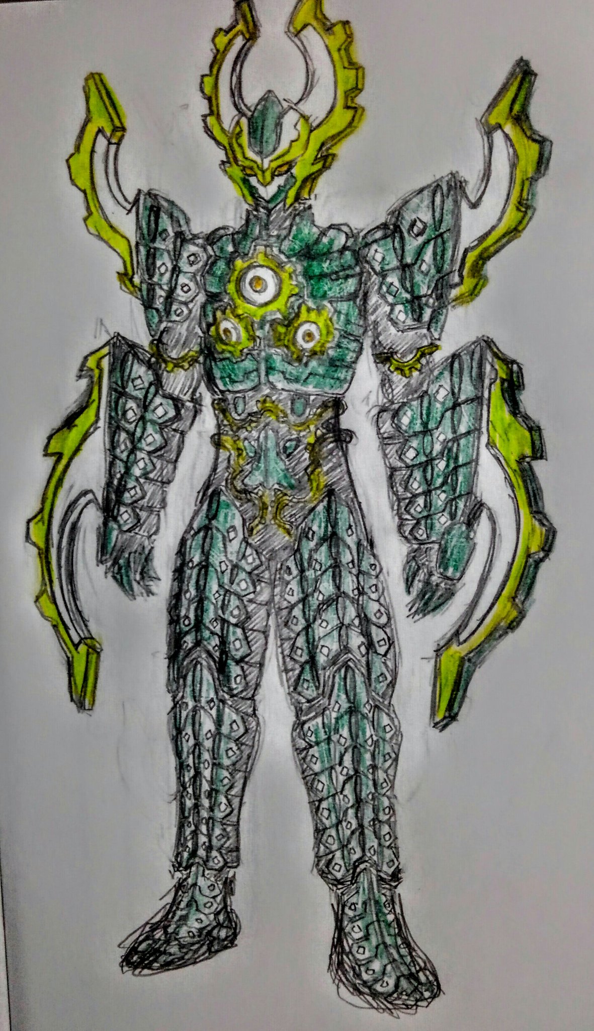 Twitter 上的 ムルフ ルカ 証残空鳴 オリジナル怪人 フィオレイス ビターゴードフィオレイス モチーフ ゴーヤ ツルレイシ 今までの中で一番細かく書き込んでると思います イラスト好きな人と繋がりたい 絵描きさんと繋がりたい オリジナル怪人 T