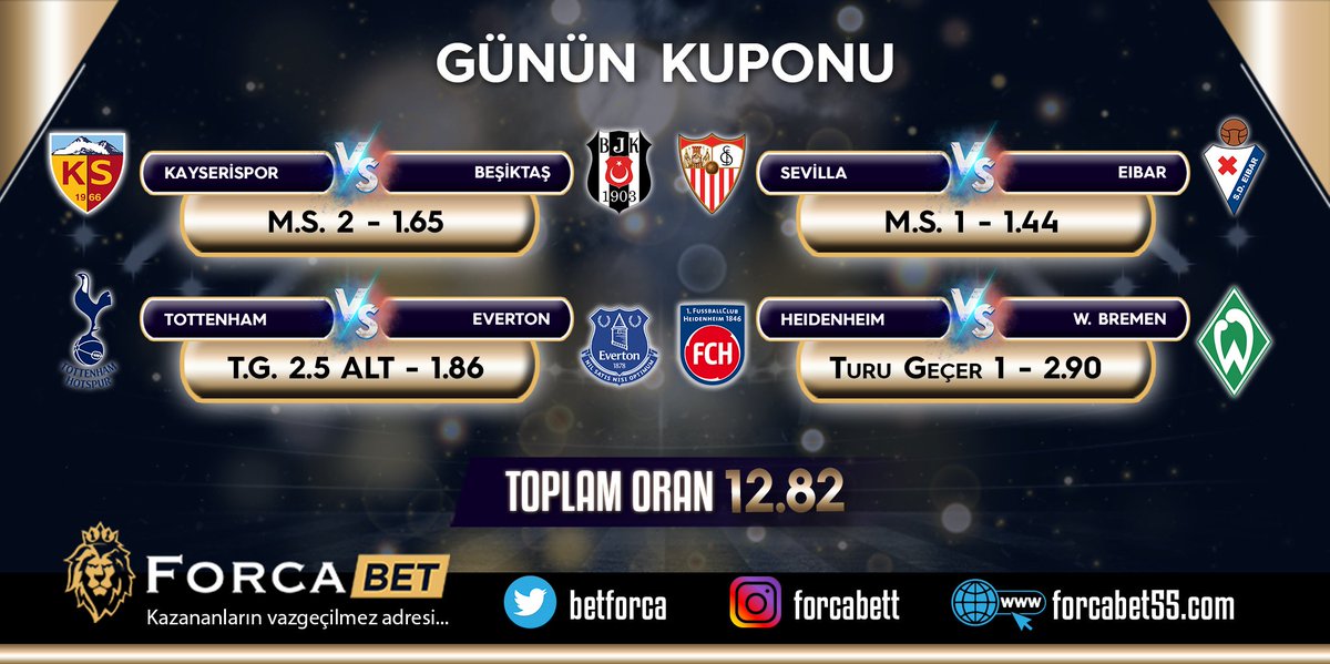Forcabet's tweet photo. 👉 GÜNÜN KUPONU FORCABET'TEN !!
🔥 TOPLAM ORAN: 12.82
💯₺ yatır, 1.282₺ kazan !!
😎 Bence denenir..
💪 Her yatırımına %15 çevrimsiz bonus ile kazanmaya başla
🔗 https://t.co/EBbgUTkGof
#forcabet #forcabetkazandirir #casino #slot #freebet #kupon #besiktasinmacivar #bahis https://t.co/57x0kGhEvd