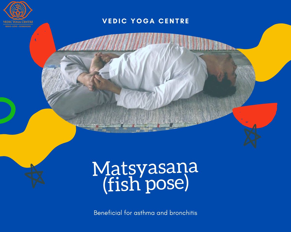 CentreVedic's tweet photo. Matsyasana (fish pose) is a counter pose for Sarvangasana and beneficial for asthma and bronchitis as it encourages deep respiration.

It is also helpful in regulating and stimulating the thyroid gland and boosts the immune system.

check out the steps at https://t.co/CNfWU2rLjL https://t.co/SrFE7RINoa