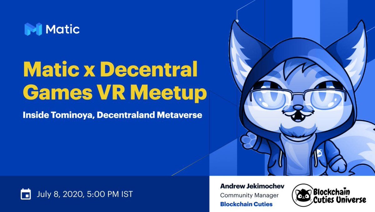 MaticRussia's tweet photo. Эндрю из экосистемного проекта Matic @BlockchainCutie будет на онлайн встрече Matic x Decentral Games 8 июля в 14:30 МСК

Blockchain Cuties - это приключенческая игра, где игроки собирают, разводят и сражаются с коллекционными существами NFT.

Регистрация: https://t.co/2dDjst22H4 https://t.co/A8MwNcKlce