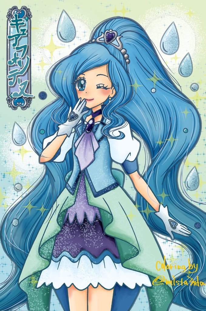 みすた キュアフォンテーヌちゃんのぬりえ完成版です プリキュア Precure ヒーリングっどプリキュア キュアフォンテーヌ ぬりえ 塗り絵 T Co Rssa27jm9f Twitter