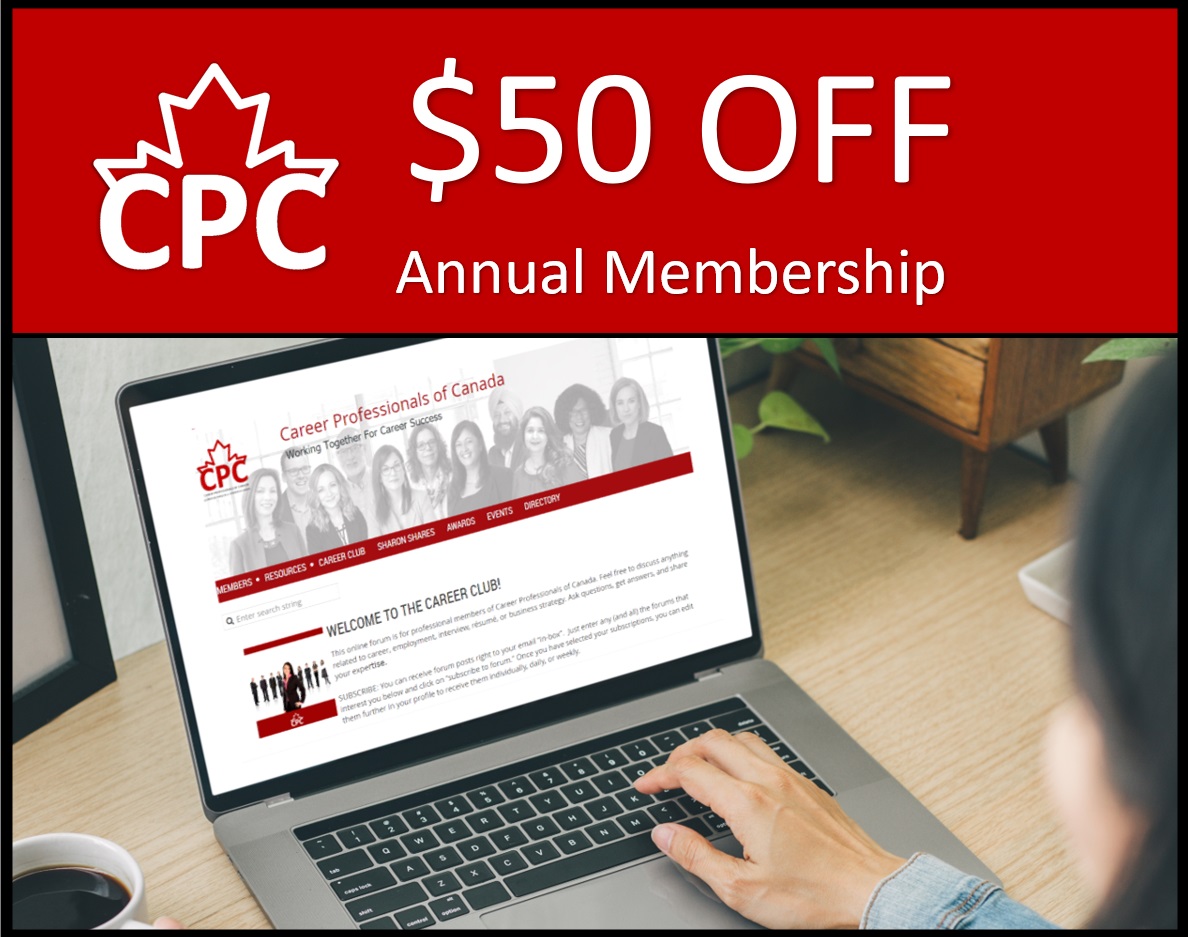 CareerProCanada's tweet photo. #CPCMembers enjoy deep discounts to our courses and training. Get $50 off your 1st year!
https://t.co/vKlgajQ8xF #CPCMemberBenefits #CareerDevelopmentMatters https://t.co/CBdjHWePN8
