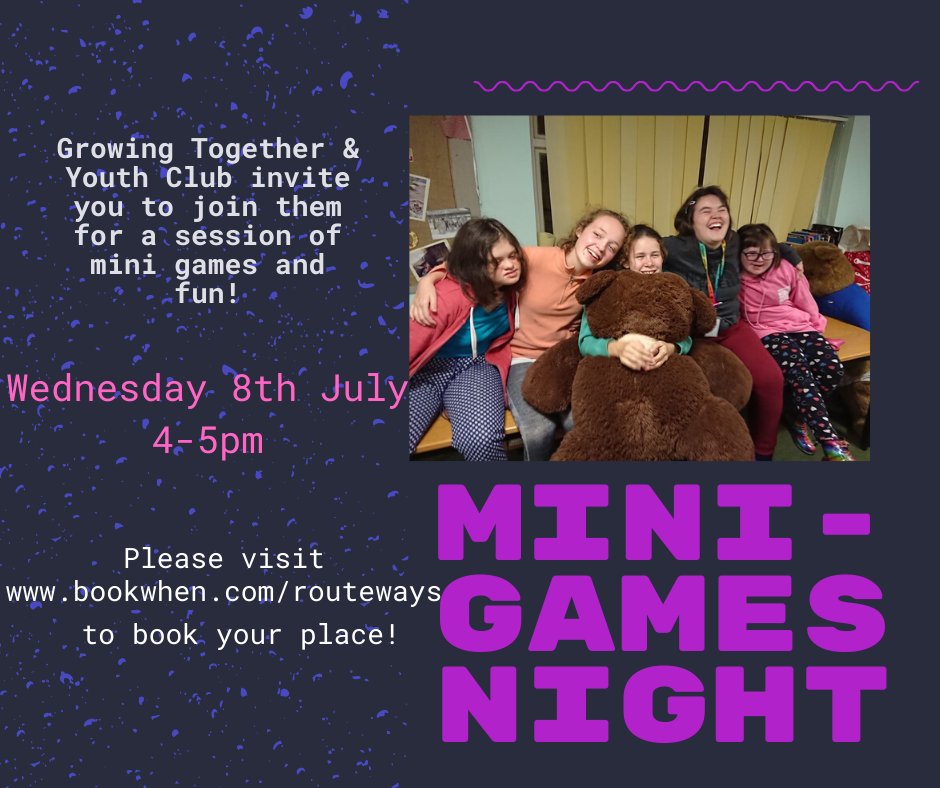 SEND 16-24 Social group are having a mini games night on Wednesday! Please follow the link to book your space in our zoom social: bookwhen.com/routeways