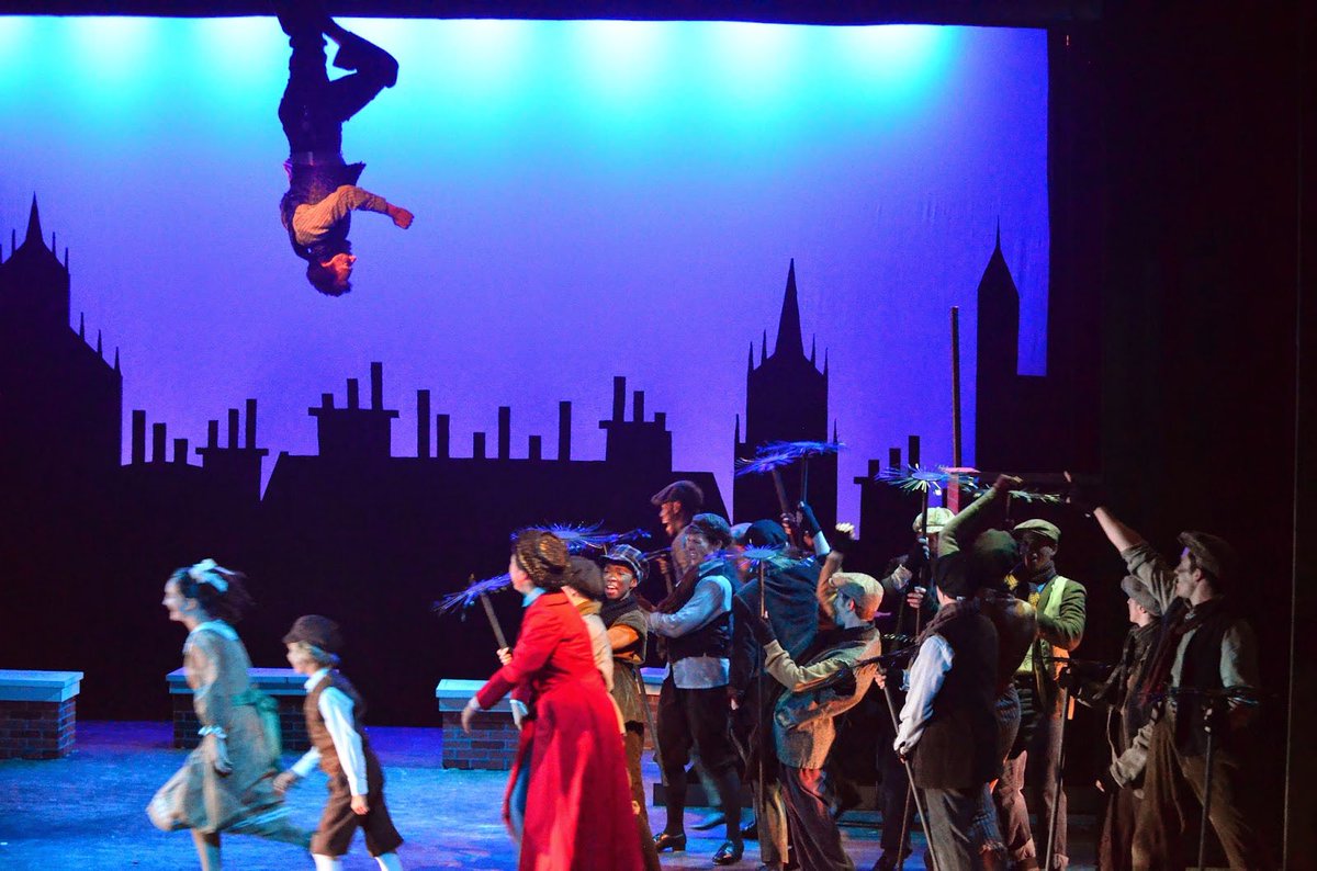 Not to mention Burt tap dancing upside down on the proscenium, and Mary Poppins LITERALLY FLYING THROUGH THE THEARTRE!!!